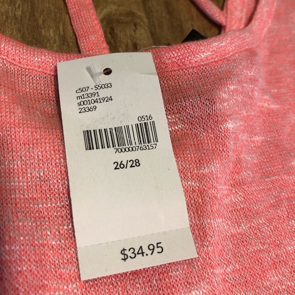 NWT $35 USD Lane Bryant Pink Stretch Blend Sleeveless Top Shirt Women Size 26/28 - Picture 2 of 9